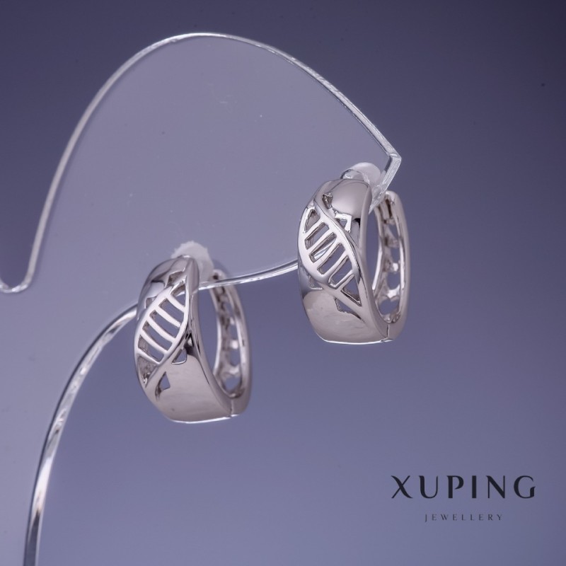 Kolczyki Xuping 16×6 mm rodowane