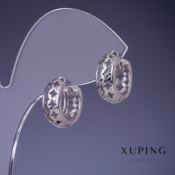 Kolczyki Xuping rhodiowane 15×6 mm
