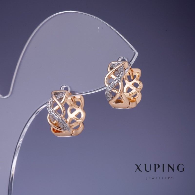 Kolczyki Xuping 12x6 mm pozłacane 18K