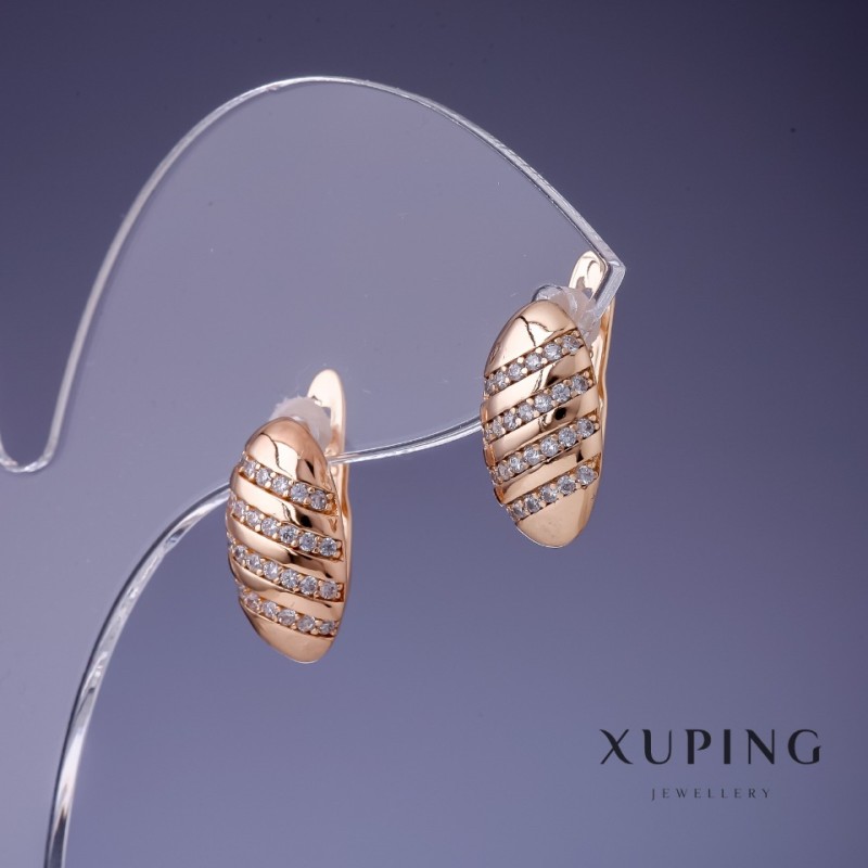 Kolczyki Xuping 14×8 mm, pozłacane 18K