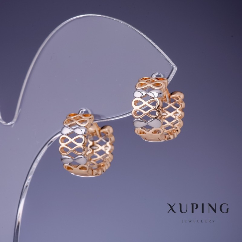 Kolczyki Xuping Nieskończoność 7×12 mm „pozłacane 18K”, rodowane
