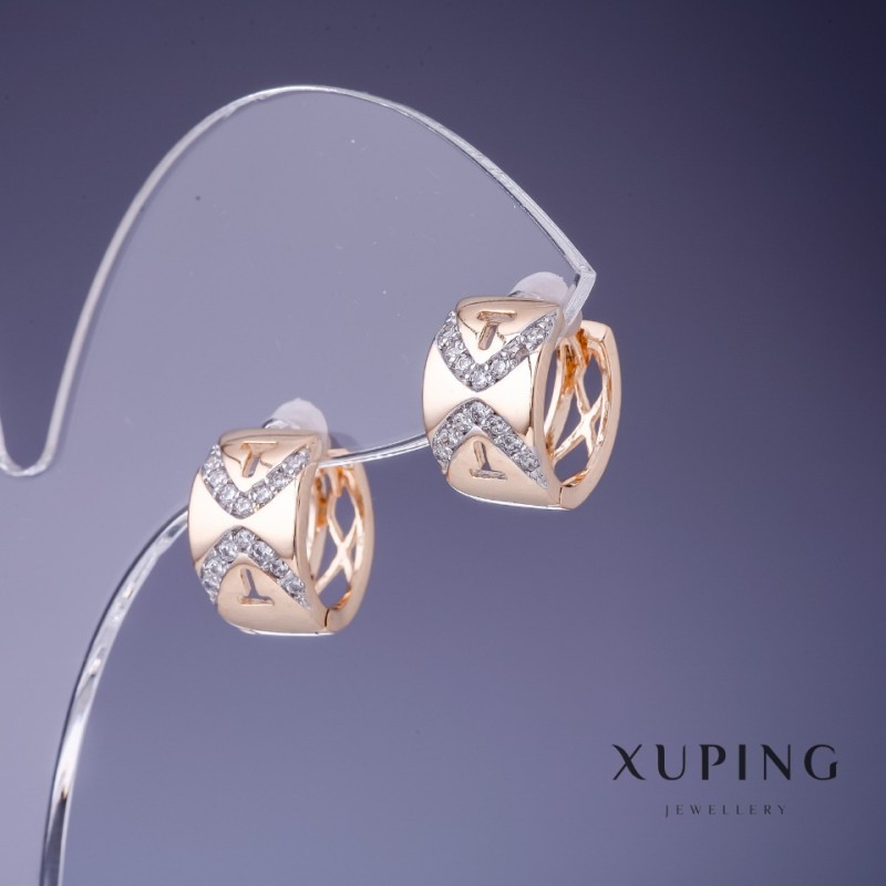 Kolczyki Xuping 8×13 mm z pozłotą 18K