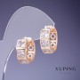 Kolczyki Xuping z białymi kryształami 17×7 mm „pozłacane 18K”