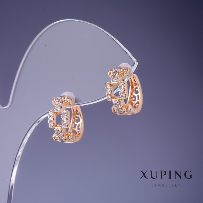 Kolczyki Xuping łańcuszki 13×6 mm pozłacane 18K
