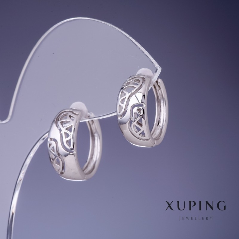 Kolczyki Xuping 16×7,5 mm rodowane