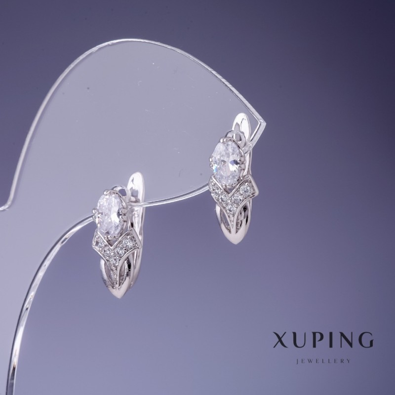 Kolczyki Xuping Tulipan 15×8 mm rodowane