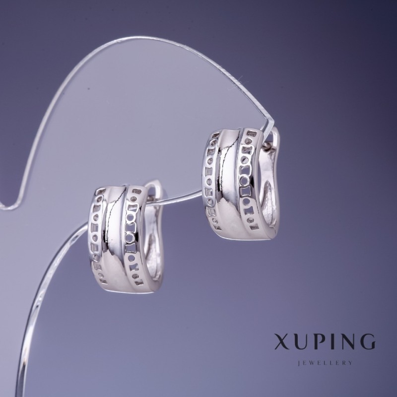 Kolczyki Xuping rhodiowane 18×8 mm