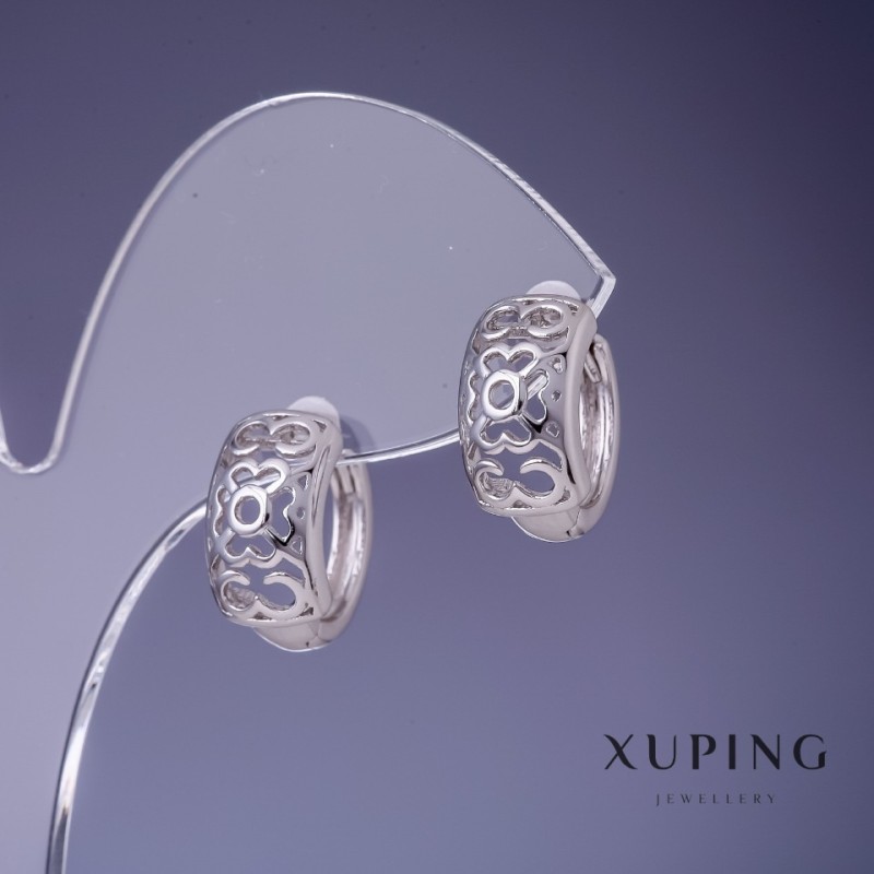 Kolczyki Xuping 15×8 mm rhodiowane
