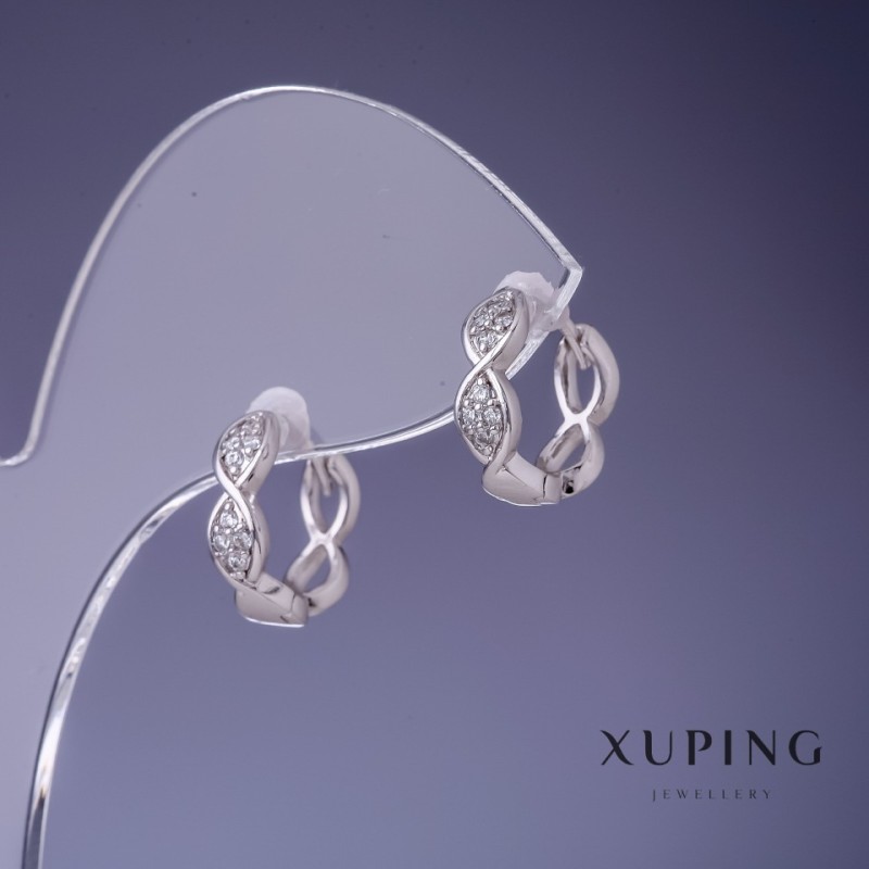 Kolczyki Xuping rodowane 13×4 mm