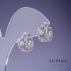 Kolczyki Xuping z filigranem 13×8 mm rhodiowane