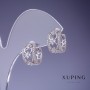 Kolczyki Xuping z filigranem 13×8 mm rhodiowane