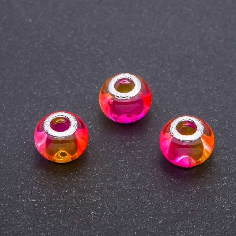 Koralik Pandora plastikowy, wymiary 14×10 mm, średnica 4,5 mm, opakowanie 6 szt.