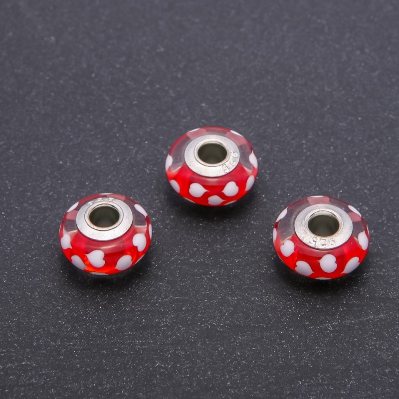 Koralik Pandora plastik, wymiary 15×8 mm, otwór 4,5 mm, zestaw 3 szt.