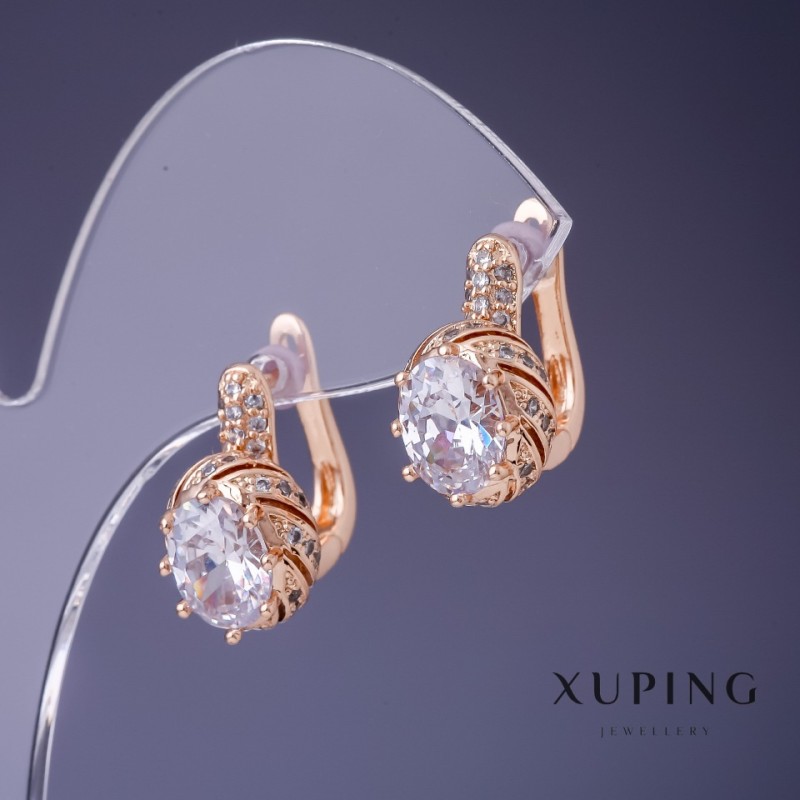 Kolczyki Xuping 17×10 mm, pozłacane 18K