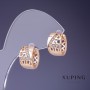 Kolczyki Xuping 8×14 mm «pozłocenie 18K» z białymi cyrkoniami