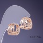 Kolczyki Xuping 14×13 mm „pozłacane 18K” z białymi cyrkoniami