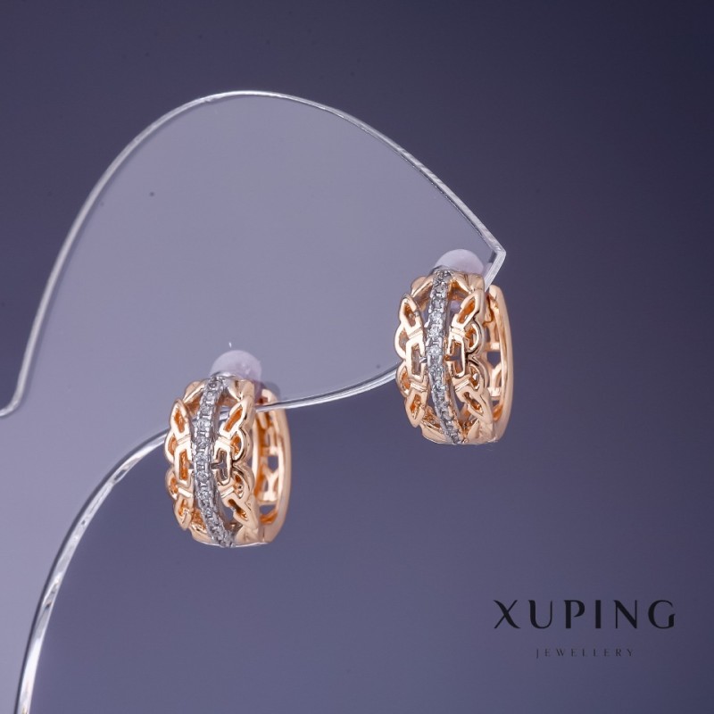 Kolczyki Xuping 13×7 mm z pozłotą 18K