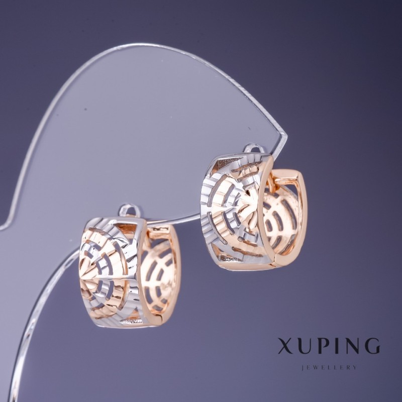 Kolczyki Xuping 13×8 mm pozłacane 18K i rodowane