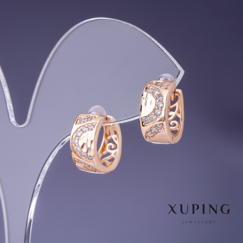 Kolczyki Xuping 14x7 mm z pokryciem pozłotą 18K