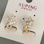 Kolczyki Xuping z białymi cyrkoniami 17×11 mm pozłacane 18K