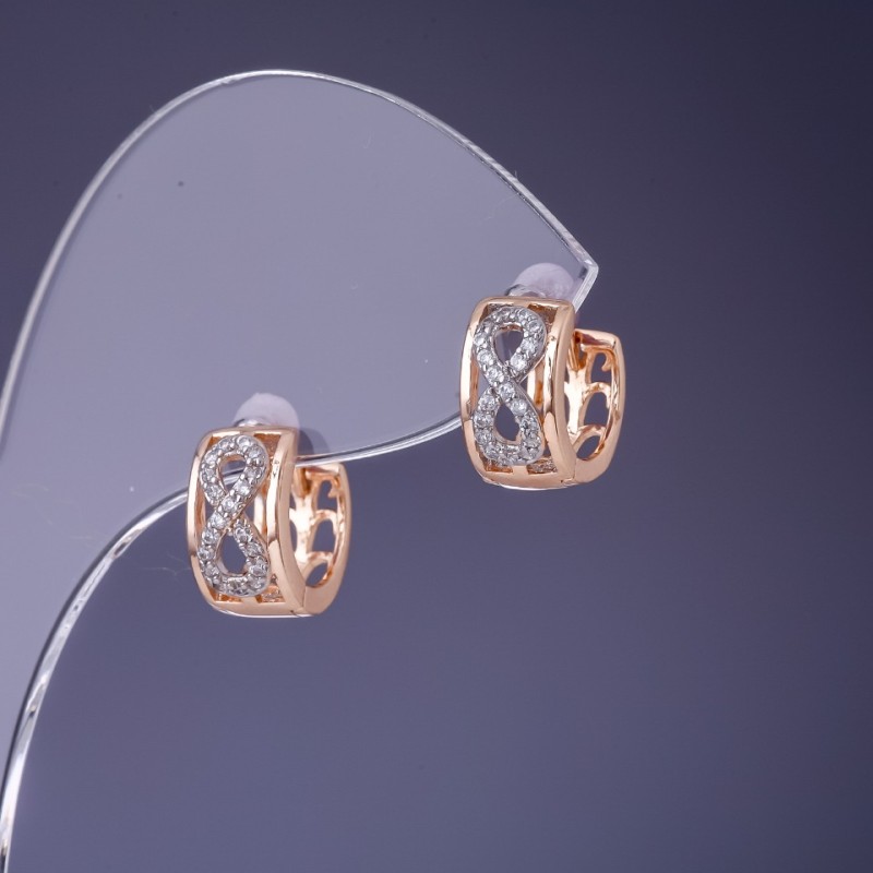 Kolczyki Xuping Nieskończoność 12×6 mm, pozłacane 18K