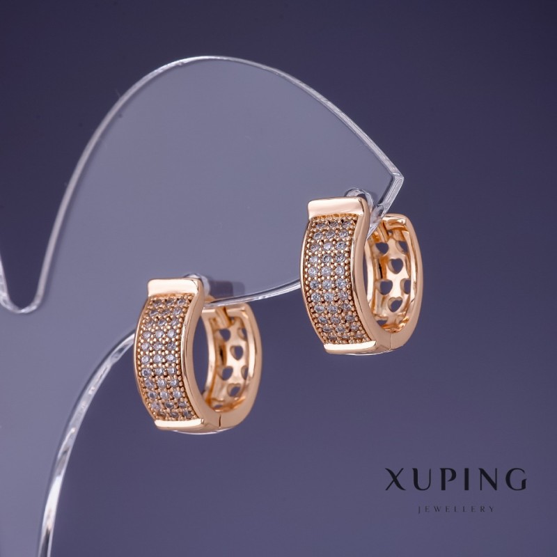 Kolczyki Xuping 7×15 mm z pozłacaniem 18K