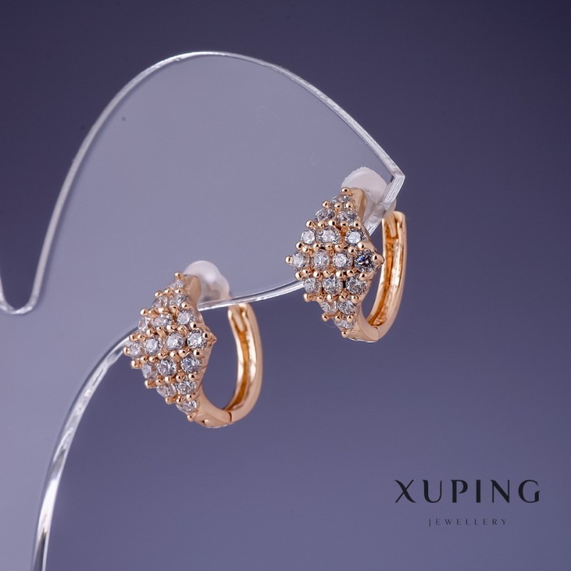 Kolczyki Xuping 13×10 mm z pozłotą 18K