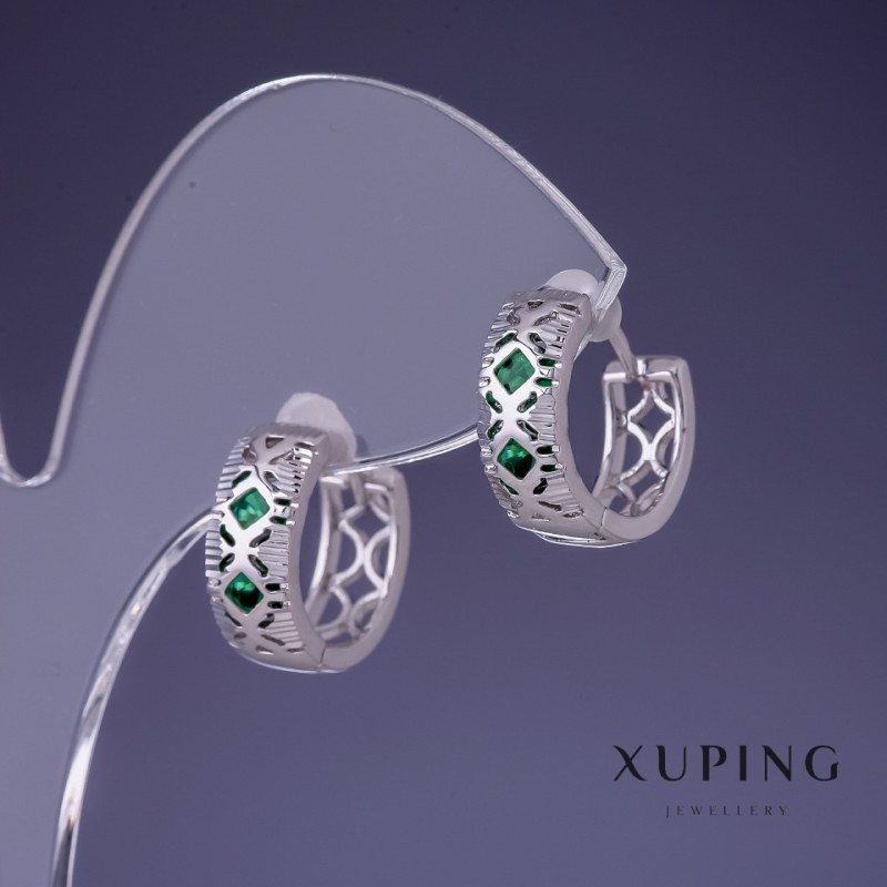 Kolczyki Xuping 6×14 mm rhodiowane