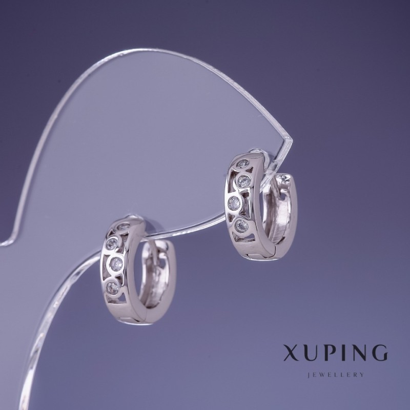 Kolczyki Xuping rhodiowane 4×12 mm