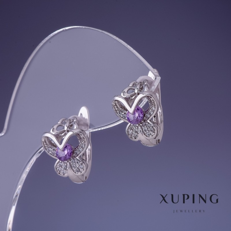 Kolczyki Xuping rodowane, 15×11 mm