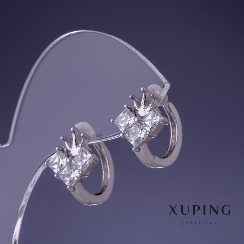 Kolczyki Xuping «Korona» 12×14 mm rodowane