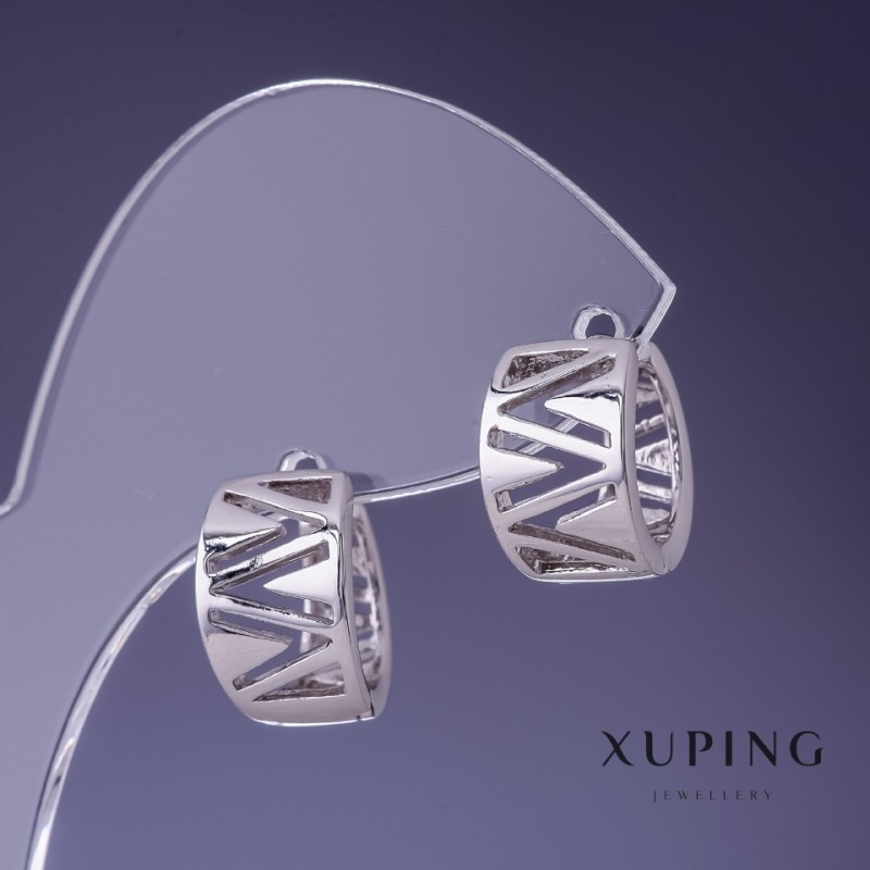 Kolczyki Xuping rhodiowane 12×10 mm