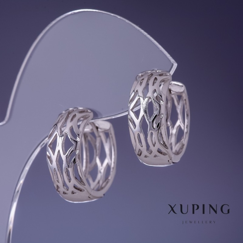 Kolczyki Xuping 20×8 mm rhodiowane