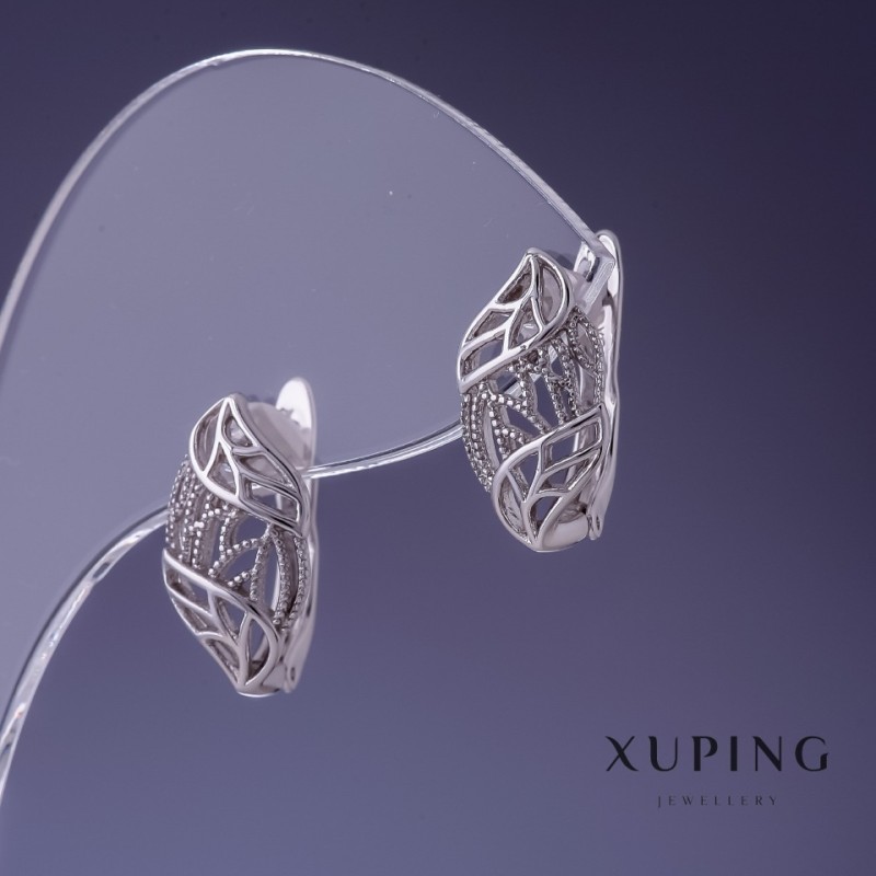 Kolczyki Xuping rodowane 16x8 mm