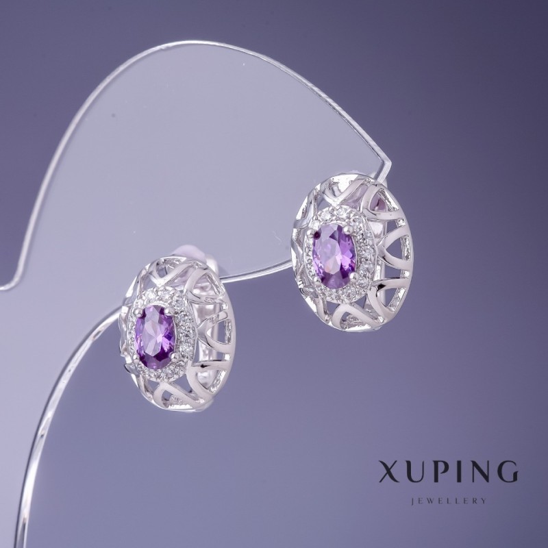Kolczyki Xuping rodowane 15×12 mm