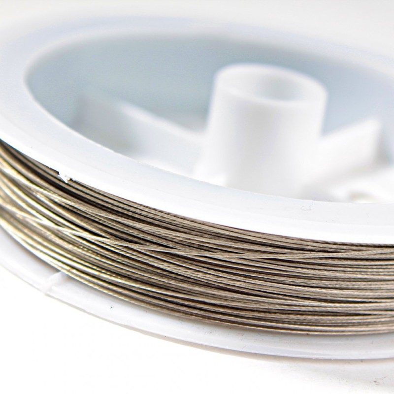 Struna metalowa srebrzysta, na bobinie 50 m, Ø 0,35 mm