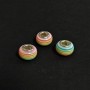 Koralik Pandora z paskiem miętowo-różowego koloru — o wymiarach 14×8 mm, średnica otworu 5 mm, opakowanie 10 sztuk