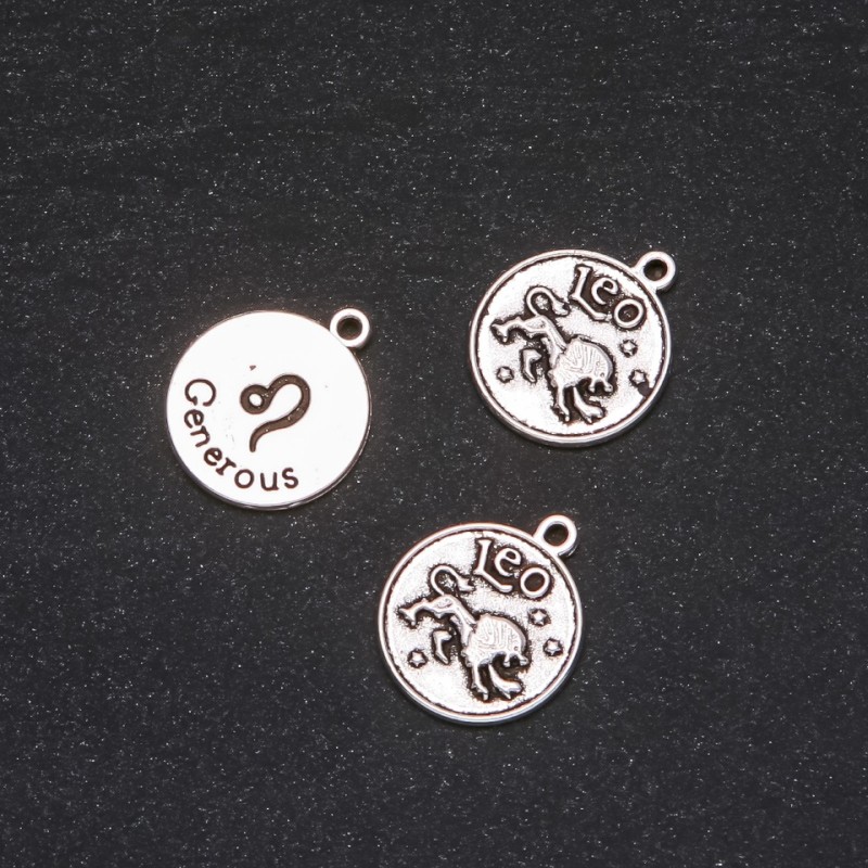 Zawieszka Zodiak Lew, średnica 17 mm, opakowanie 20 g ± 10 szt.