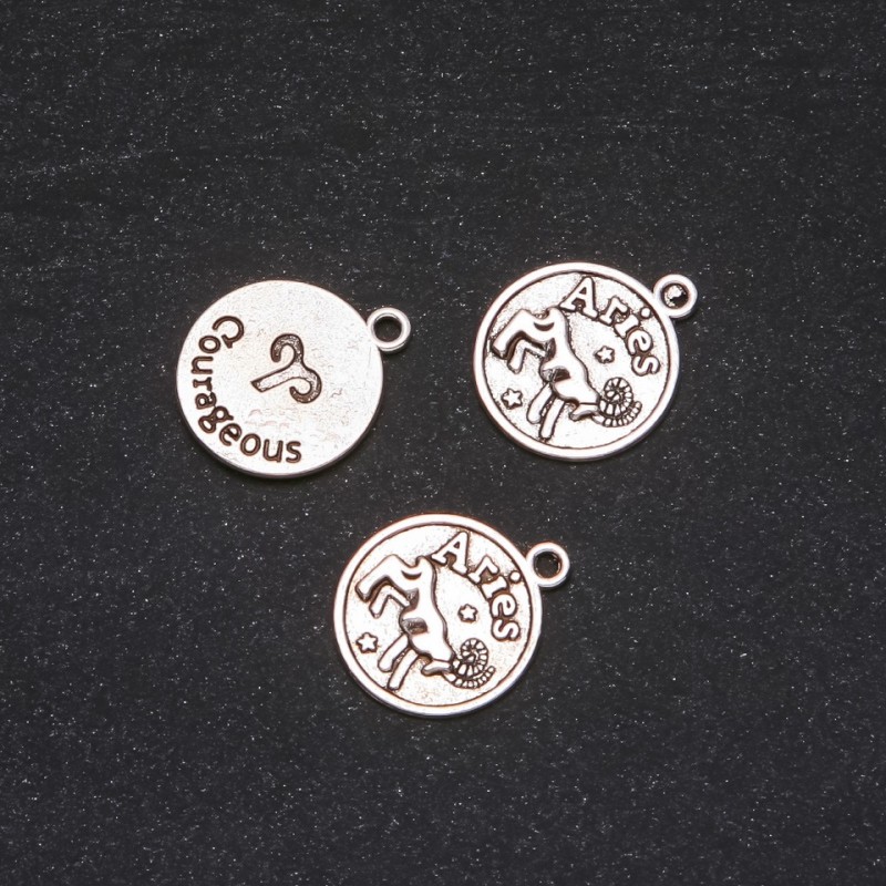 Zawieszka Zodiak Baran, średnica 17 mm, opakowanie 20 g ± 12 szt.