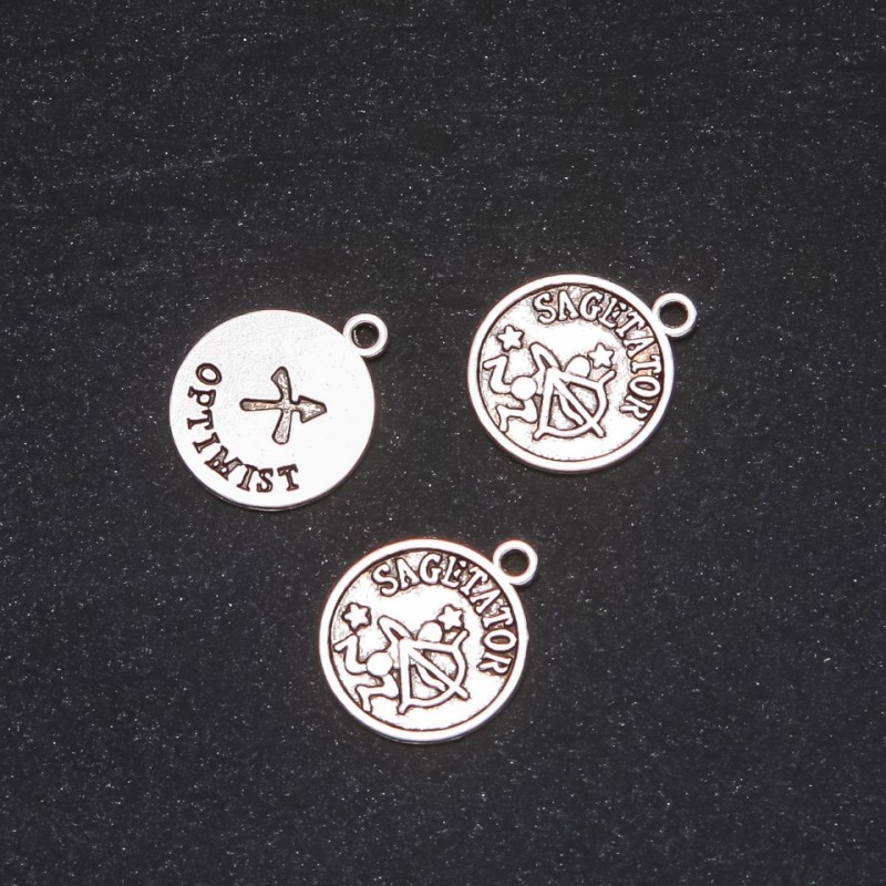 Zawieszka Zodiak Strzelec, średnica 17 mm, opakowanie 20 g, ± 13 szt.