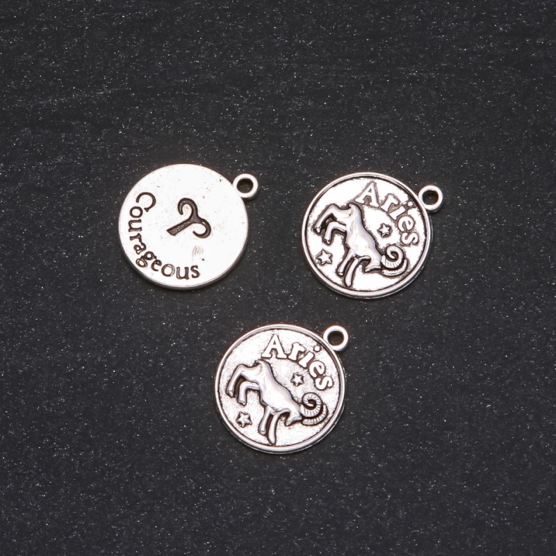 Zawieszka Zodiak Baran, średnica 17 mm, opakowanie 20 g ± 11 szt.
