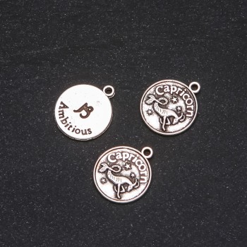 Wisiorek Zodiak Koziorożec, średnica 17 mm, opakowanie 20 g ± 10 sztuk