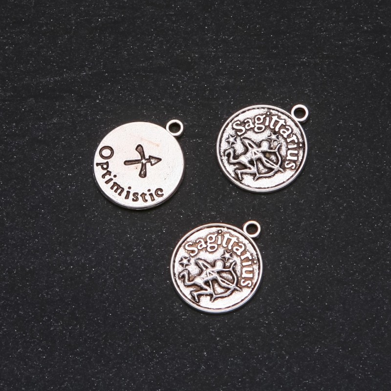 Okucia – zawieszka Zodiak Strzelec, średnica 17 mm, opakowanie 20 g ± 10 szt.