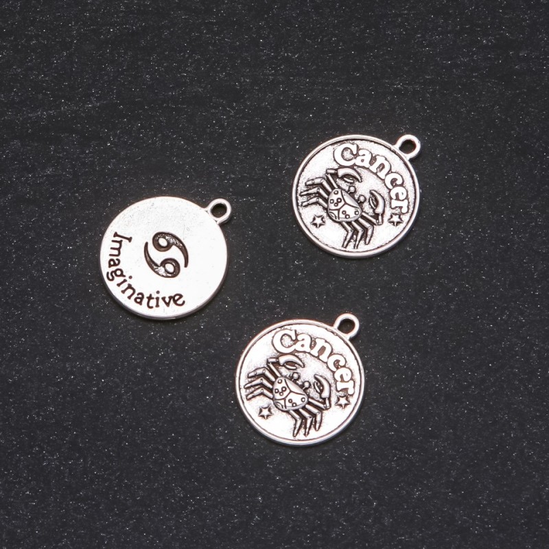 Zawieszka Zodiak Rak, średnica 17 mm, opakowanie 20 g ± 11 szt.