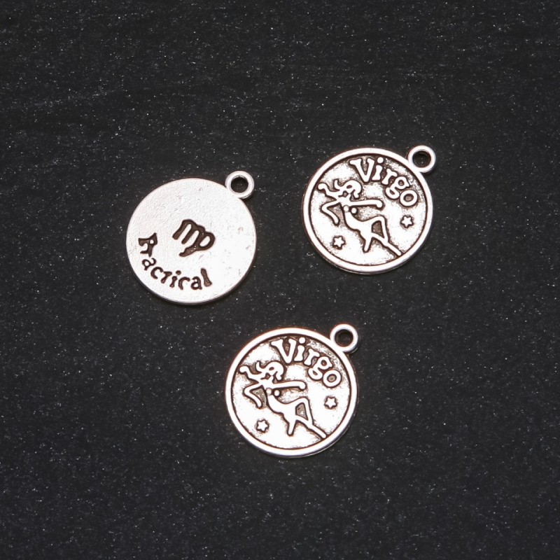 Zawieszka Zodiak Panna, średnica 17 mm, opakowanie 20 g ± 12 szt.