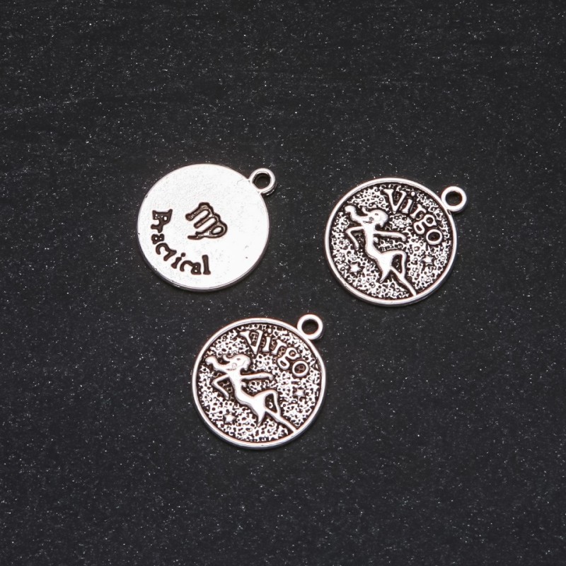 Zawieszka Zodiak Panna, średnica 17 mm, opakowanie 20 g ± 10 szt.