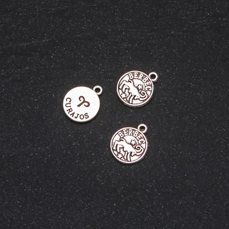 Zawieszka Zodiak Baran, średnica 12 mm, opakowanie 20 g ± 18 szt.