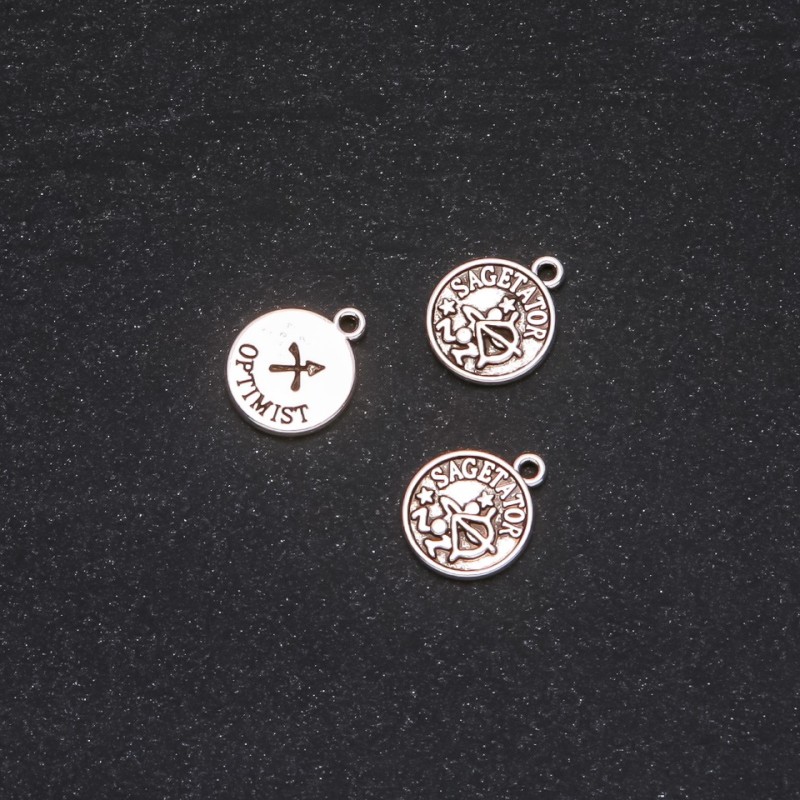 Okucia jubilerskie – wisiorek Zodiak Strzelec, średnica 12 mm, opakowanie 20 g ± 18 szt.