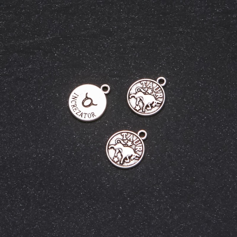 Zawieszka Zodiak Byk, średnica 12 mm, opakowanie 20 g ± 19 szt.