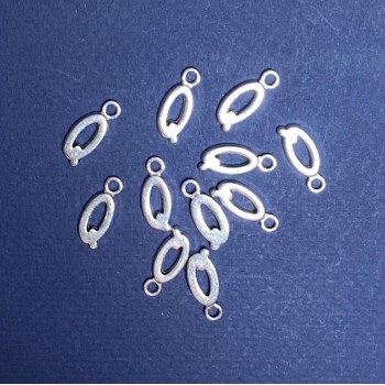 Zawieszka do biżuterii w kształcie litery „Q”, 17×7 mm, opakowanie 20 g (+/- 24 szt.)